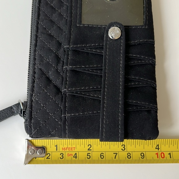 Vera Bradley Microfiber Leather Accents Zip Slim Wallet Clutch Card Keeper - Picture 6 of 6